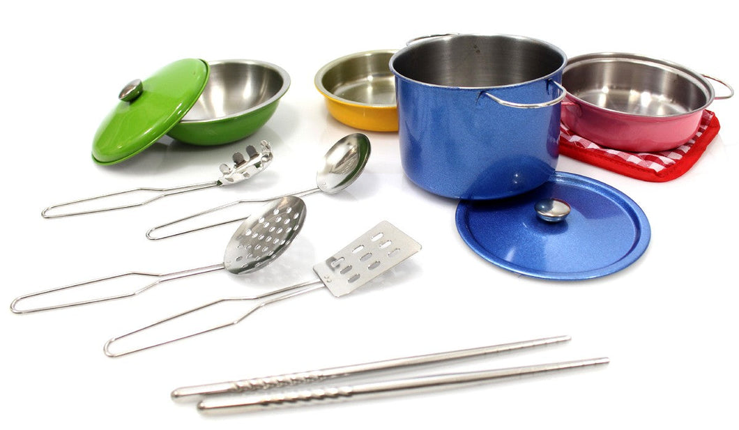 Metal Pots And Pans Kitchen Cookware Playset  (available for purchase in increments of 1)