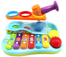 Load image into Gallery viewer, Rainbow Xylophone Piano Pounding Bench For Kids With Balls And Hammer  (available for purchase in increments of 1)
