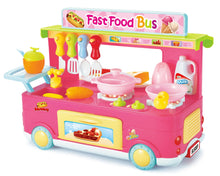 Load image into Gallery viewer, Fast Food Bus Kitchen Play Set Toy 29pcs (Pink)
