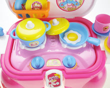Load image into Gallery viewer, Portable Kids Kitchen Cooking Set Toy With Lights And Sounds, Folds Into Stepstool
