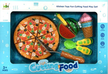Load image into Gallery viewer, Pizza Playset With Watermelon, Icecream And Utensils  (available for purchase in increments of 1)
