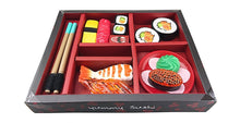 Load image into Gallery viewer, Japanese Sushi Dinner Bento Box Pretend Play Cutting Food Set 21pcs  (available for purchase in increments of 1)
