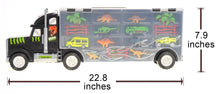 Load image into Gallery viewer, 22&quot; Transport Dinosaurs Car Carrier Truck Toy Includes Dinosaur Toys, Cars And Helicopter
