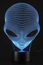 Load image into Gallery viewer, 3D Illusion Grow LED Alien Shapes Lamp 7 Colors USB Power
