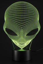 Load image into Gallery viewer, 3D Illusion Grow LED Alien Shapes Lamp 7 Colors USB Power
