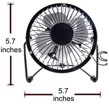 Load image into Gallery viewer, Portable Mini Metal USB Table Fan (Black)  (available for purchase in increments of 1)
