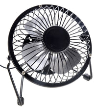 Load image into Gallery viewer, Portable Mini Metal USB Table Fan (Black)  (available for purchase in increments of 1)
