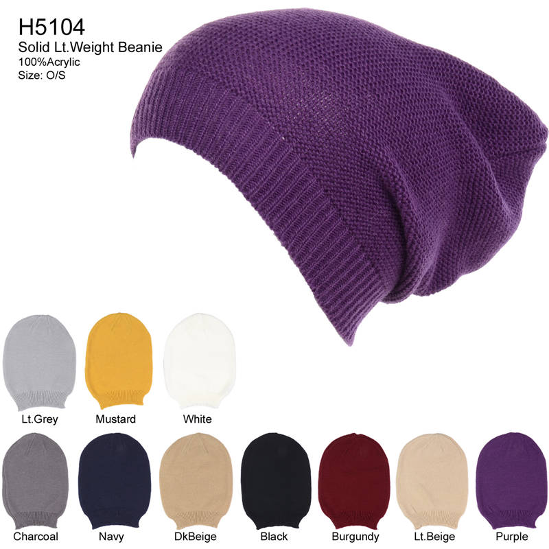 12-pack Assorted Wholesale Light Beanie Knit Hat